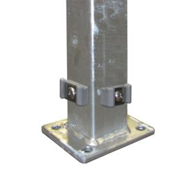 DS-Eckpfahl 60x60 mm Klemmhalter mit Bodenplatte mm feuerverzinkt