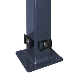 DS-Eckpfahl 60x60 mm Klemmhalter mit Bodenplatte verzinkt + anthrazit
