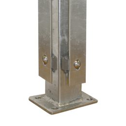 DS-Eckpfahl 60x60 mm mit Schiene und Bodenplatte feuerverzinkt