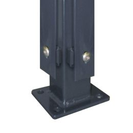 DS-Eckpfahl 60x60 mm mit Schiene und Bodenplatte verzinkt + anthrazit