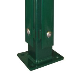 DS-Eckpfahl 60x60mm Schiene mit Bodenplatte verzinkt + grün