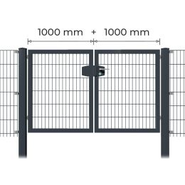 Profitor Doppeltor 1000 + 1000 mm lichte Breite verzinkt + pulverbeschichtet anthrazit