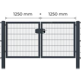 Profitor Doppeltor 1250 + 1250 mm lichte Breite verzinkt + pulverbeschichtet anthrazit