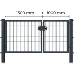Profitor Doppeltor 1000 + 1500 mm lichte Breite verzinkt + pulverbeschichtet anthrazit