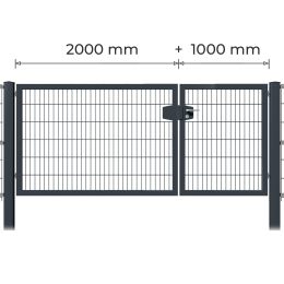Profitor Doppeltor 1000 + 2000 mm lichte Breite verzinkt + pulverbeschichtet anthrazit