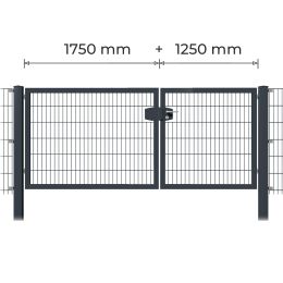 Profitor Doppeltor 1250 + 1750 mm lichte Breite verzinkt + pulverbeschichtet anthrazit