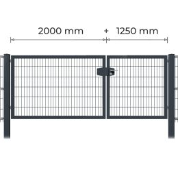 Profitor Doppeltor 1250 + 2000 mm lichte Breite verzinkt + pulverbeschichtet anthrazit