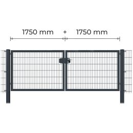 Profitor Doppeltor 1750 + 1750 mm lichte Breite verzinkt + pulverbeschichtet anthrazit