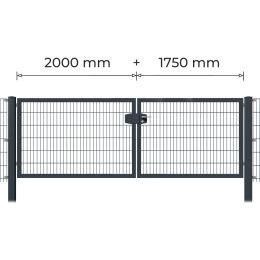 Profitor Doppeltor 1750 + 2000 mm lichte Breite verzinkt + pulverbeschichtet anthrazit