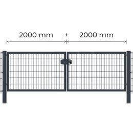 Profitor Doppeltor 2000 + 2000 mm lichte Breite verzinkt + pulverbeschichtet anthrazit