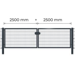 Profitor Doppeltor 2500 + 2500 mm lichte Breite verzinkt + pulverbeschichtet anthrazit