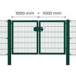 Profitor Doppeltor 1000 + 1000 mm lichte Breite verzinkt + pulverbeschichtet grün
