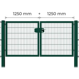 Profitor Doppeltor 1250 + 1250 mm lichte Breite verzinkt + pulverbeschichtet grün