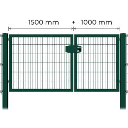 Profitor Doppeltor 1000 + 1500 mm lichte Breite verzinkt + pulverbeschichtet grün