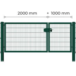 Profitor Doppeltor 1000 + 2000 mm lichte Breite verzinkt + pulverbeschichtet grün