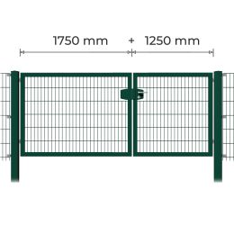 Profitor Doppeltor 1250 + 1750 mm lichte Breite verzinkt + pulverbeschichtet grün