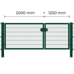 Profitor Doppeltor 1250 + 2000 mm lichte Breite verzinkt + pulverbeschichtet grün