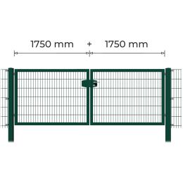 Profitor Doppeltor 1750 + 1750 mm lichte Breite verzinkt + pulverbeschichtet grün
