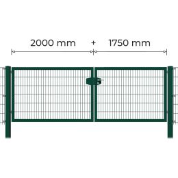 Profitor Doppeltor 1750 + 2000 mm lichte Breite verzinkt + pulverbeschichtet grün