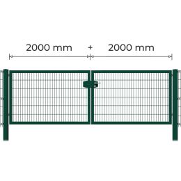 Profitor Doppeltor 2000 + 2000 mm lichte Breite verzinkt + pulverbeschichtet grün