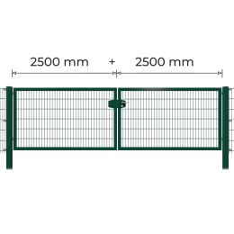 Profitor Doppeltor 2500 + 2500 mm lichte Breite verzinkt + pulverbeschichtet grün