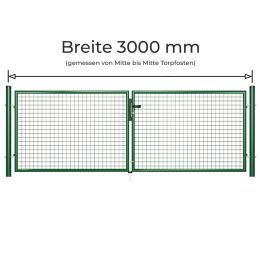 Gartentor Doppeltor grün 300cm Breite
