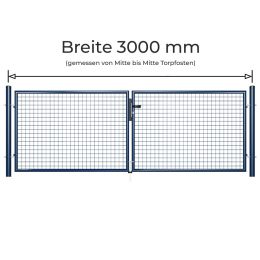 Gartentor Doppeltor anthrazit 300cm Breite