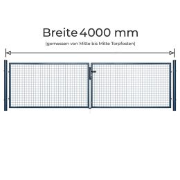 Gartentor Doppeltor anthrazit 400cm Breite
