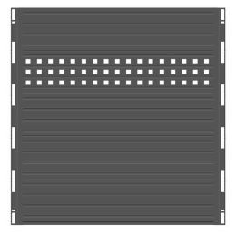 Paneelzaun Element Glattblech mit Lochblechreihe anthrazit 1350 mm Breite in verschiedenen Höhen