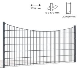 Doppelstab-Schmuckmatte Unterbogen verzinkt + pulverbeschichtet anthrazit