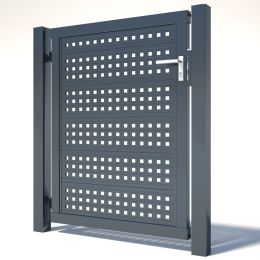 Paneeltür Lochblech anthrazit 1000 mm Breite in verschiedenen Höhen