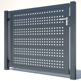 Paneeltür Lochblech anthrazit 1500 mm Breite in verschiedenen Höhen