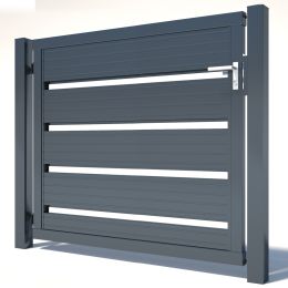 Paneeltür Lattenoptik breit anthrazit 1500 mm Breite in verschiedenen Höhen