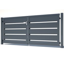 Paneeltür 2-flg. Lattenoptik breit 3000 mm Breite in verschiedenen Höhen