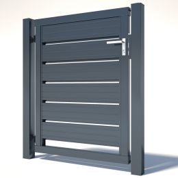 Paneeltür Lattenoptik mittel anthrazit 1000 mm Breite in verschiedenen Höhen