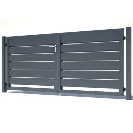 Paneeltür 2-flg. Lattenoptik mittel 3000 mm Breite in verschiedenen Höhen