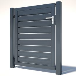 Paneeltür Lattenoptik schmal anthrazit 1000 mm Breite in verschiedenen Höhen