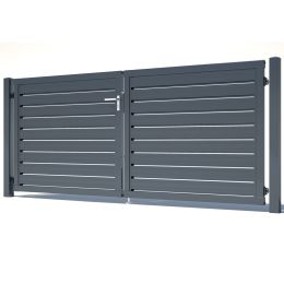 Paneeltür 2-flg. Lattenoptik schmal 3000 mm Breite in verschiedenen Höhen