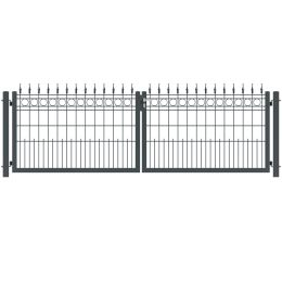 Ziergitterzauntor 2-flg. SATURN 3900 mm Breite grün oder anthrazitgrau in verschiedenen Höhen