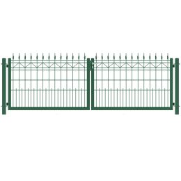 Ziergitterzauntor 2-flg. MERKUR 2900 mm Breite grün oder anthrazitgrau in verschiedenen Höhen