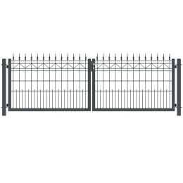 Ziergitterzauntor 2-flg. MERKUR 3900 mm Breite grün oder anthrazitgrau in verschiedenen Höhen