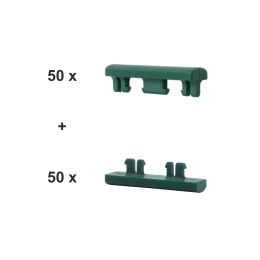 Abschluß-Clip SET Grün für eine 6-5-6er Doppelstabmatte à 2,5m