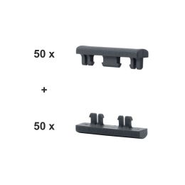 Abschluß-Clip SET Anthrazitgrau für eine 6-5-6er Doppelstabmatte à 2,5m