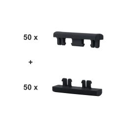 Abschluß-Clip SET Schwarz für eine 6-5-6er Doppelstabmatte à 2,5m