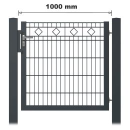 Schmuck-Zauntor 1000 mm Breite verzinkt + anthrazit in verschiedenen Ausführungen