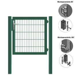MATTERA Doppelstabtor 1000 mm Breite verzinkt + grün Pfosten 60x60 mm