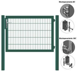 MATTERA Doppelstabtor 1500 mm Breite verzinkt + grün Pfosten 60x60 mm