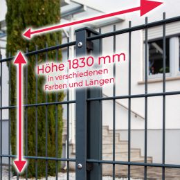 HOME 8-6-8 Doppelstab Zaunsets 1830 mm Höhe Schiene in verschiedenen Farben und Längen