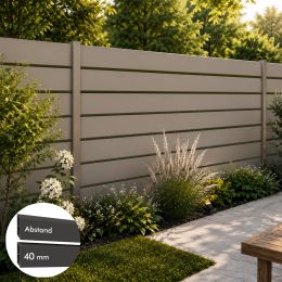 PARALLELO Aluminium-Sichtschutzzaun 1000mm Höhe, 40mm Profilabstand in verschiedenen Farben und Längen