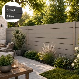 PARALLELO Aluminium-Sichtschutzzaun 1810mm Höhe, 15mm Profilabstand in verschiedenen Farben und Längen